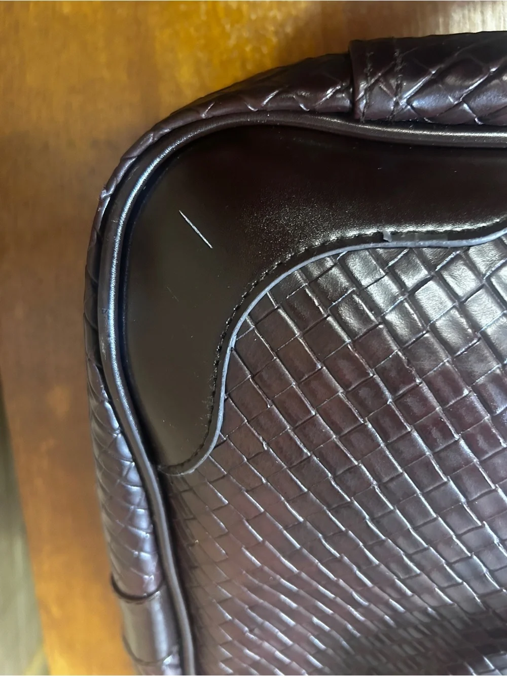 Adrienne Vittadini Brown Woven Dome Satchel Laptop Bag